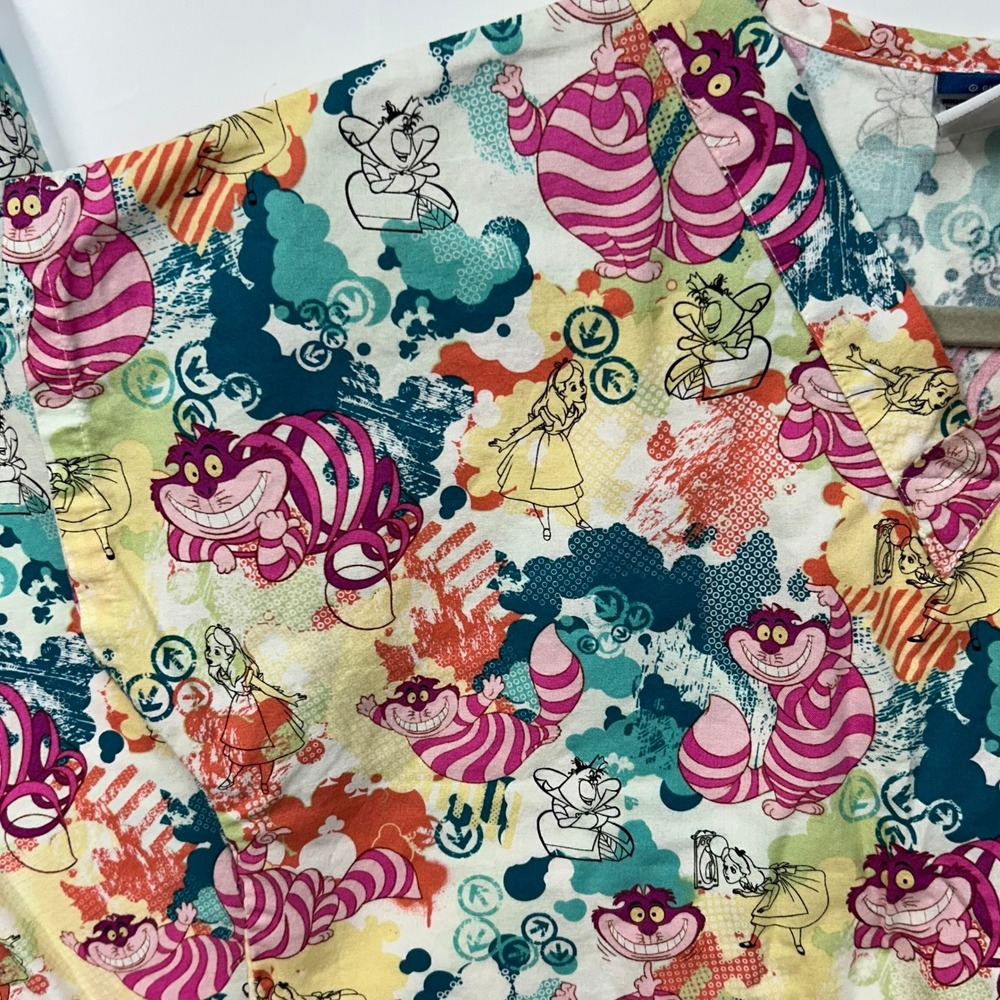 Disney Alice in Wonderland Cheshire Cat Kids Scrub Set Multi-Color L Costume - Picture 7 of 13